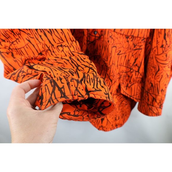 Vintage 90s Smith & Wesson Mens Large Distressed Camouflage Jacket Blaze Orange - Picture 6 of 10